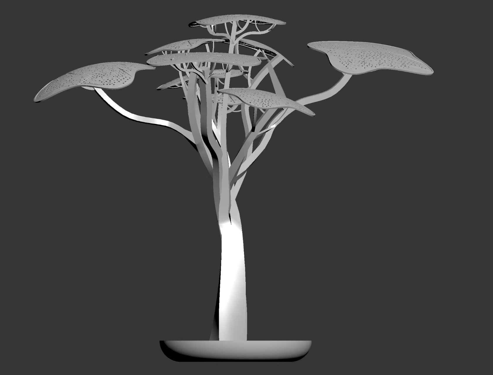 Stainless steel sculpture 3D modeling and project development