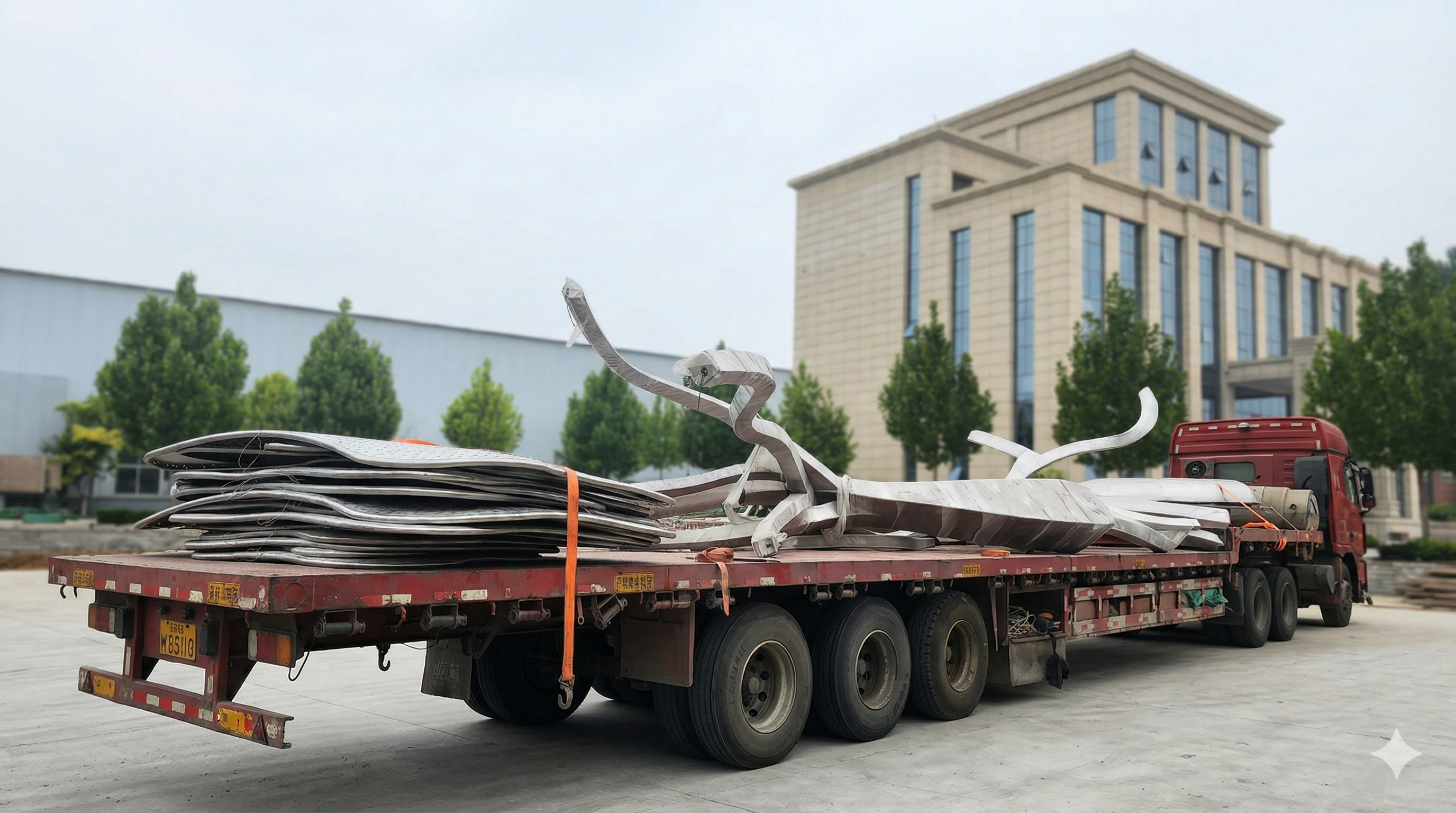 Stainless steel sculpture packing shipping and delivery process