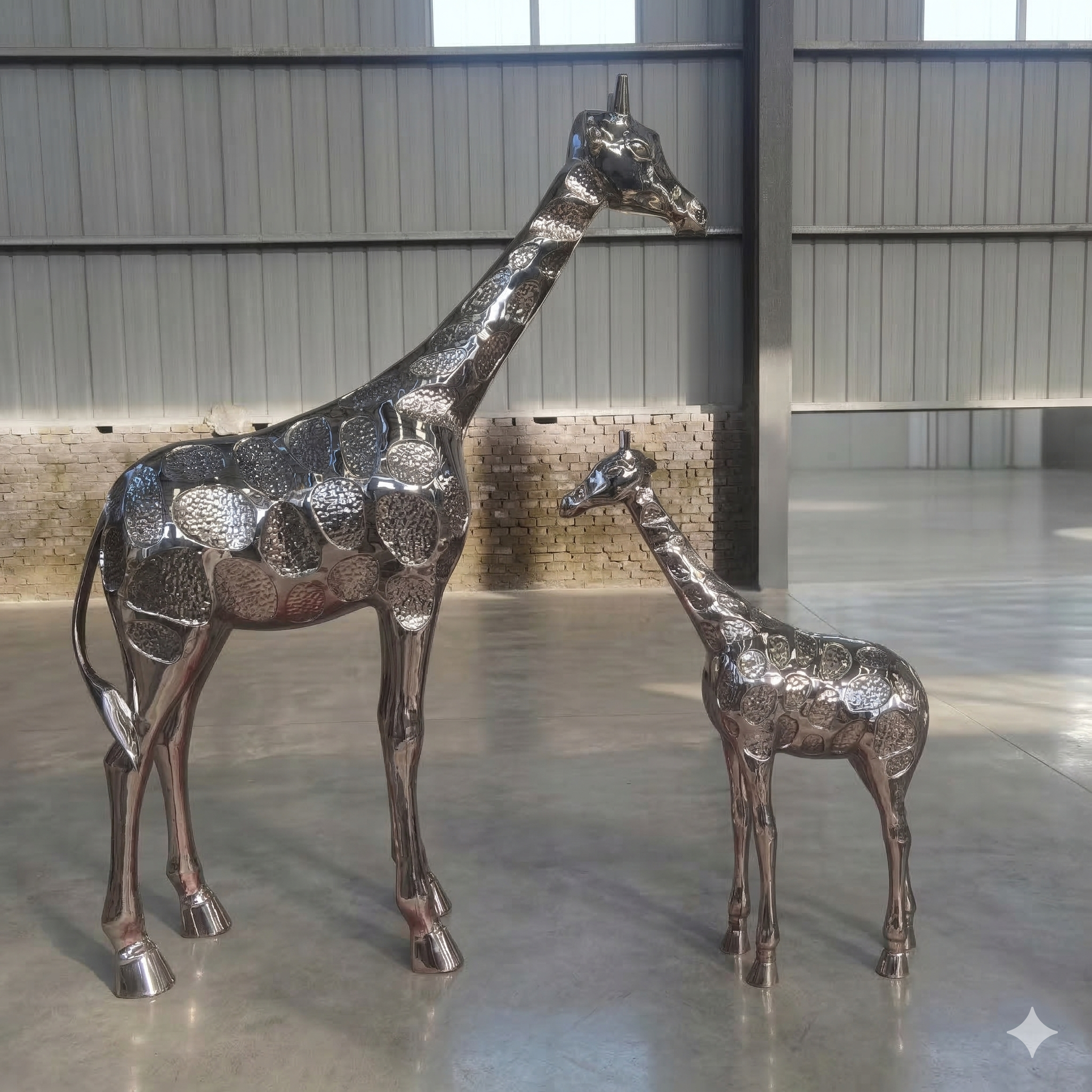 Mirror Giraffe Sculpture