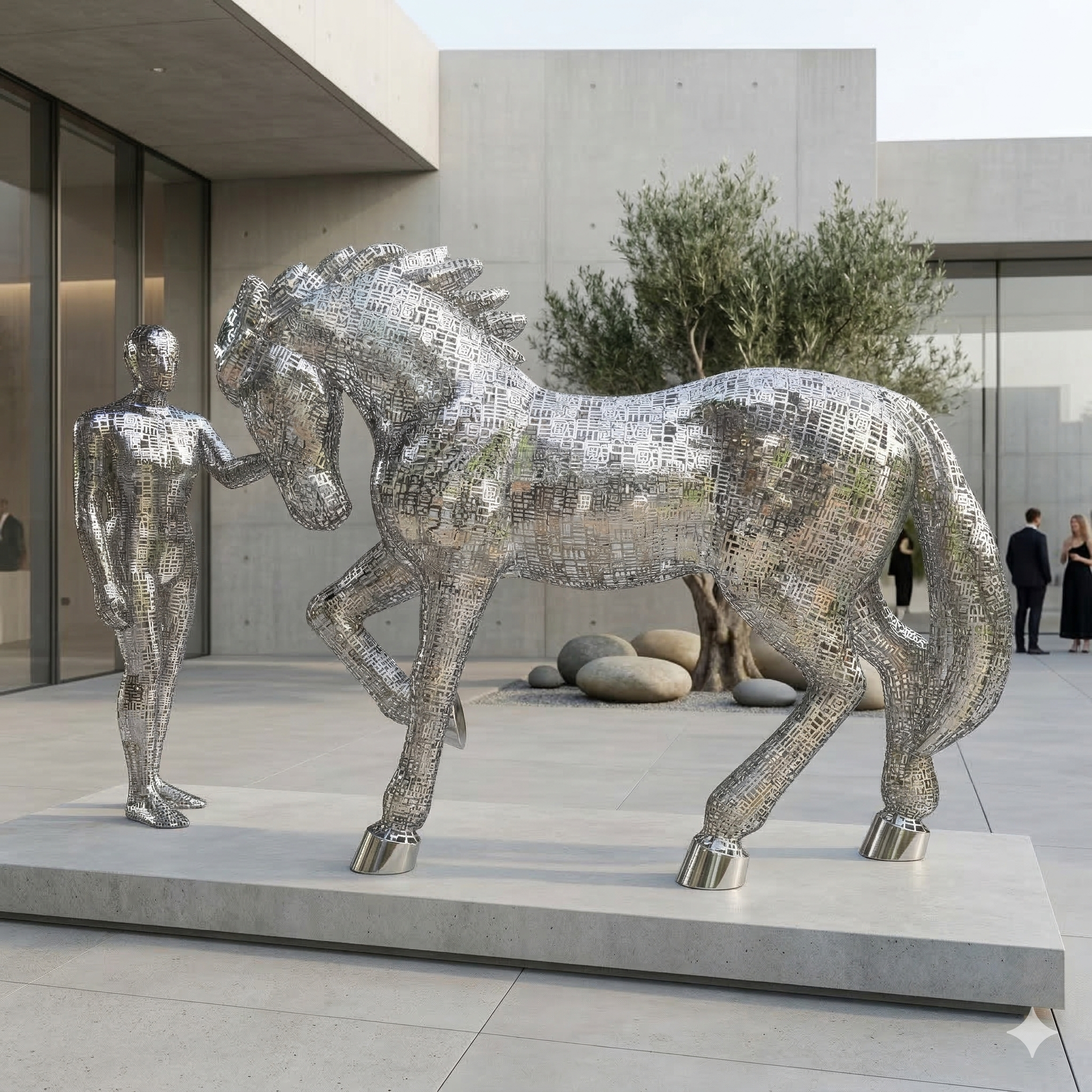 Mirror Horse Sculpture