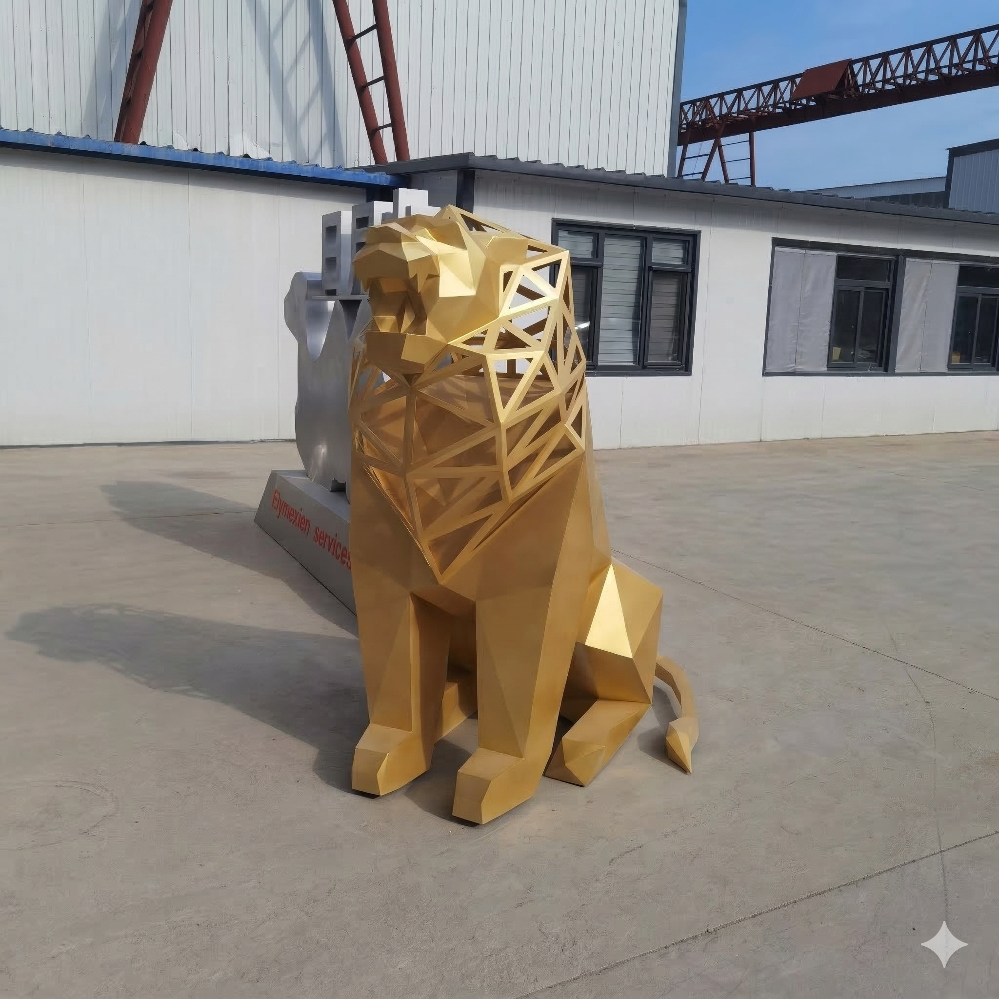 Mirror Lion Sculpture